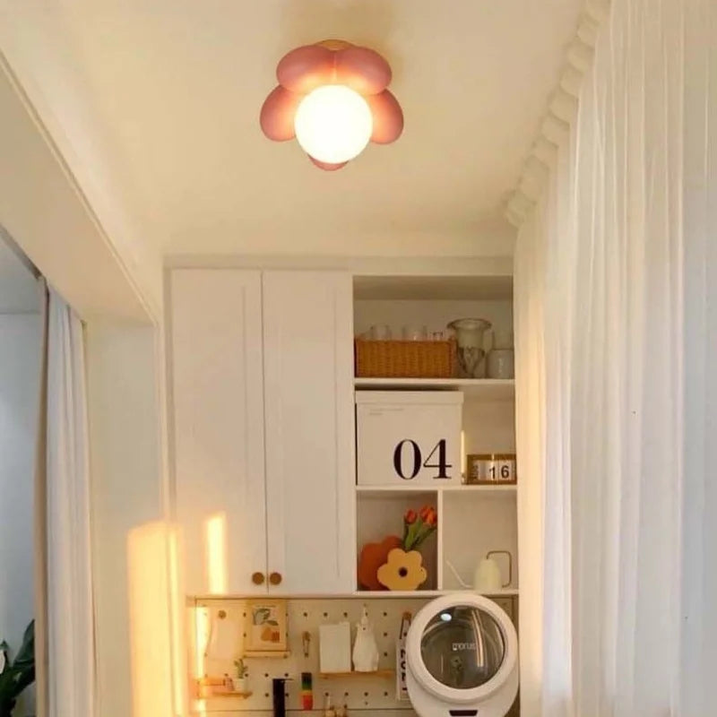 applique murale style nordique lampe à fleurs chaude pour enfants décoration maison - vue 5 sur 8