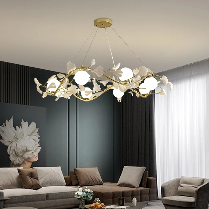 suspension luxe ginkgo design moderne pour éclairage élégant - vue 4 sur 13