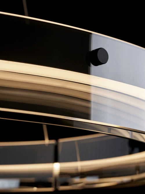 suspension circulaire en verre design moderne et minimaliste - vue 6 sur 11