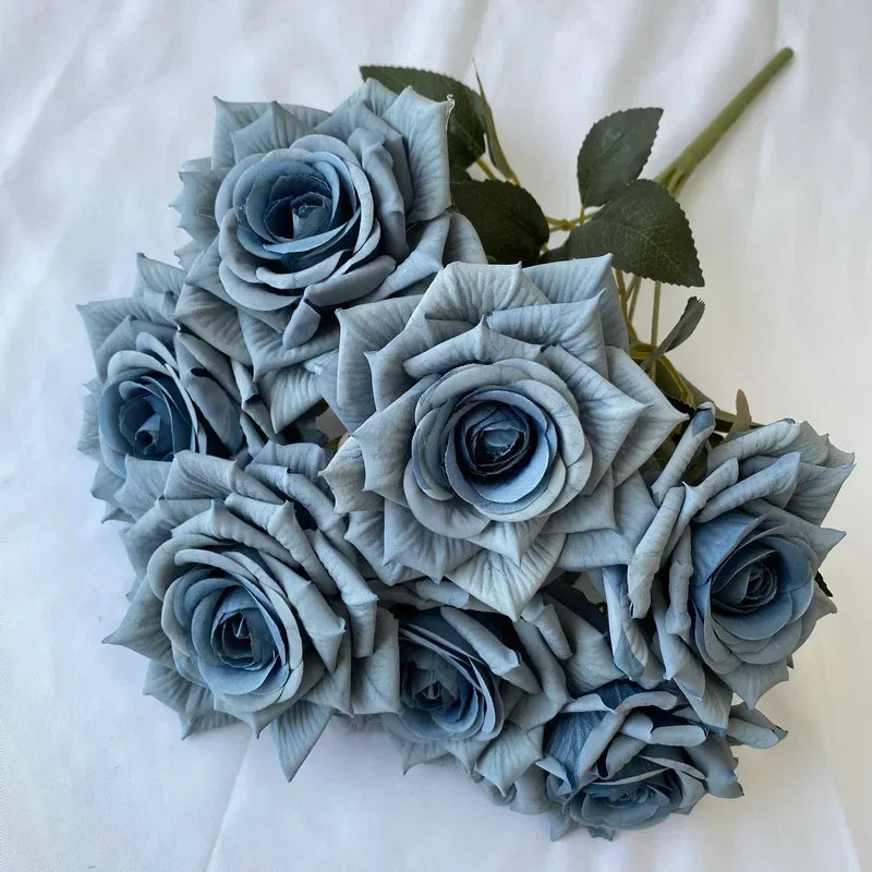 bouquet de roses artificielles en soie pour décoration intérieure - vue 13 sur 17