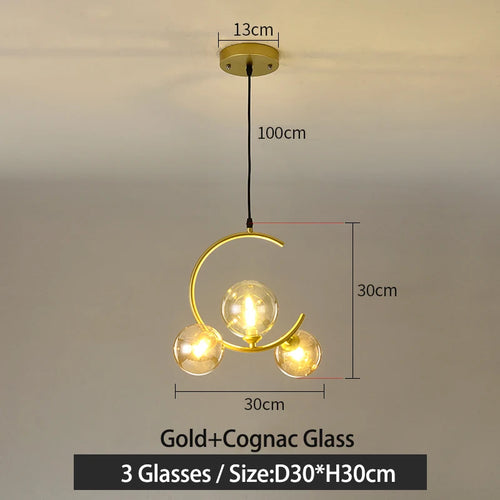 lampe boule en verre nordique décorative et créative - vue 11 sur 16