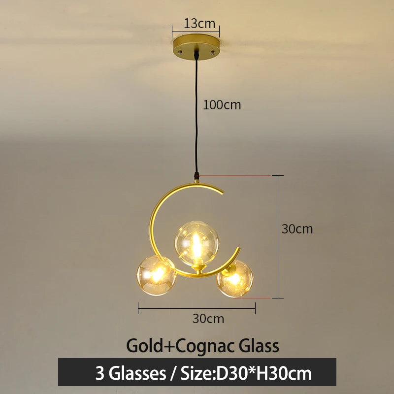 lampe boule en verre nordique décorative et créative - vue 10 sur 16