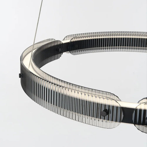lustre en verre fumé design moderne suspension décorative - vue 6 sur 7