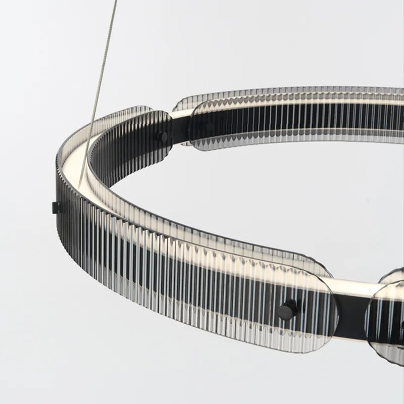 lustre en verre fumé design moderne suspension décorative - vue 6 sur 7