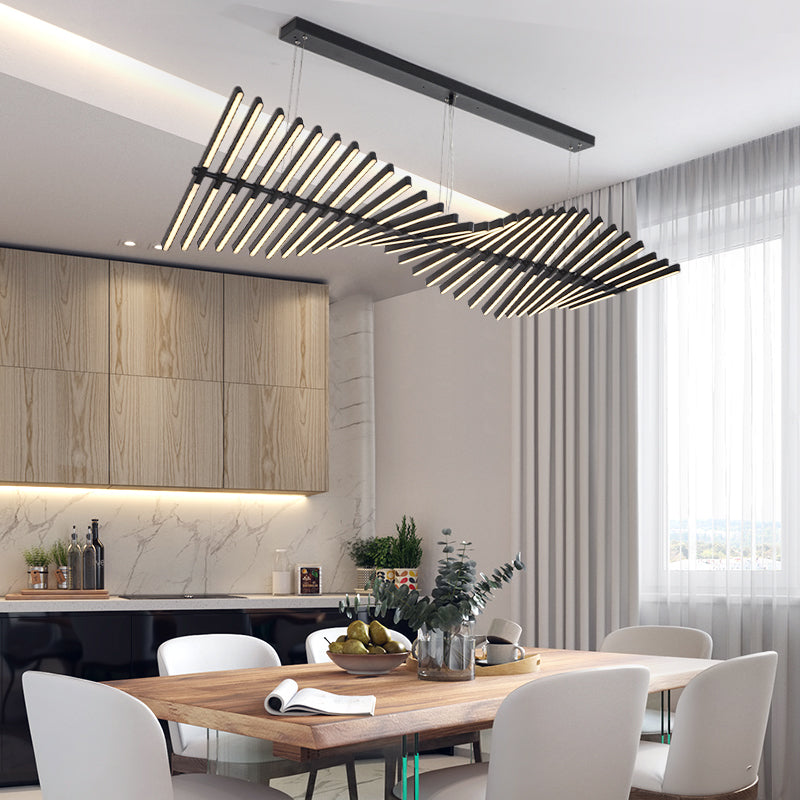 Lustre design LED en baguette lumineuse Bilbao - vue 3 sur 15