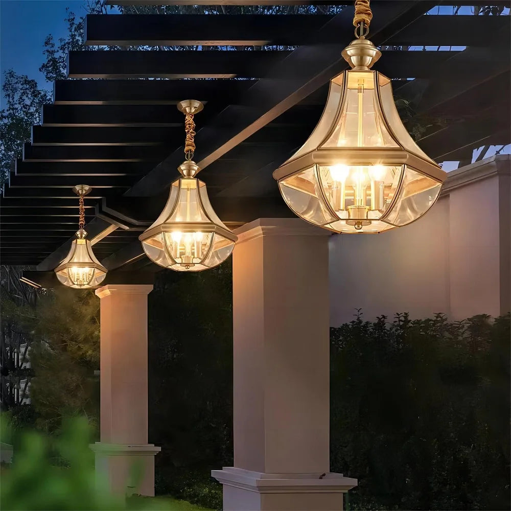 lustre en cuivre étanche style américain pour extérieur - vue 4 sur 9