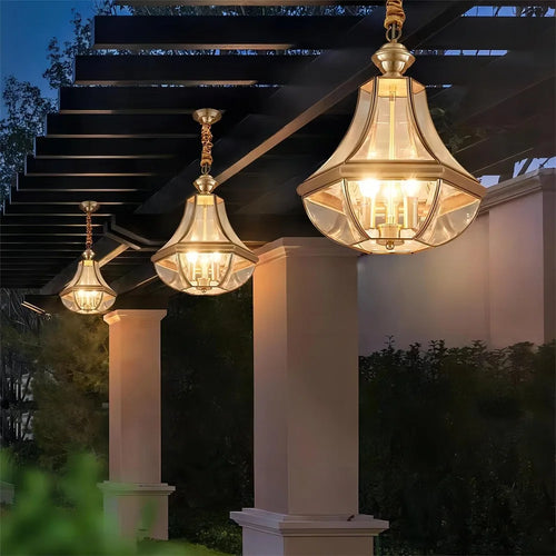 lustre en cuivre étanche style américain pour extérieur - vue 5 sur 9