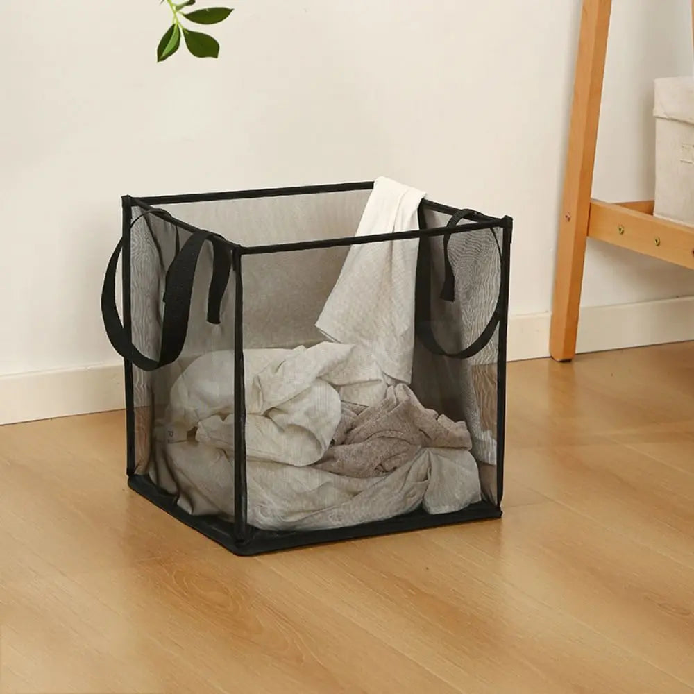 panier à linge pliable grande capacité avec poignées - vue 7 sur 12