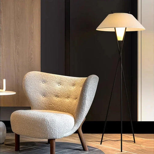 lampadaire led moderne avec interrupteur au pied pour décoration maison - vue 4 sur 7