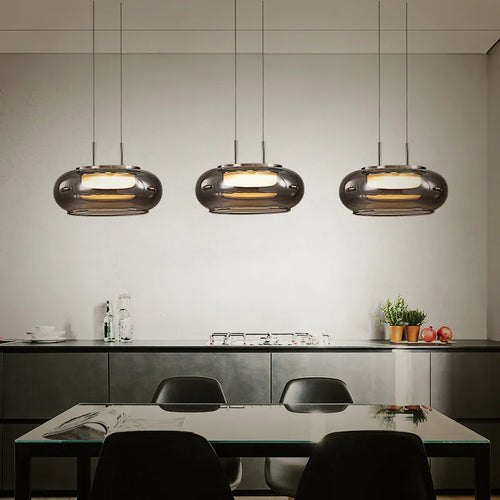 suspension led en verre design pour intérieur avec cordon réglable - vue 2 sur 8
