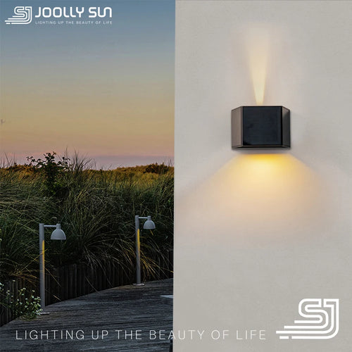 JoollySun Applique murale solaire sans fil lumière extérieure appliques murales LED pour Garage cour jardin haut et bas lampe alimentée par la lumière du soleil - vue 2 sur 7