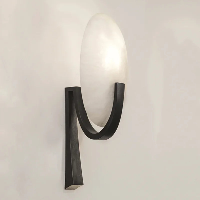 applique murale nordique en cuivre et marbre design moderne à led - vue 3 sur 8