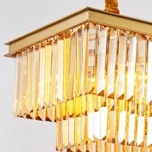 lustre moderne double couches en led pour décoration élégante - vue 6 sur 9