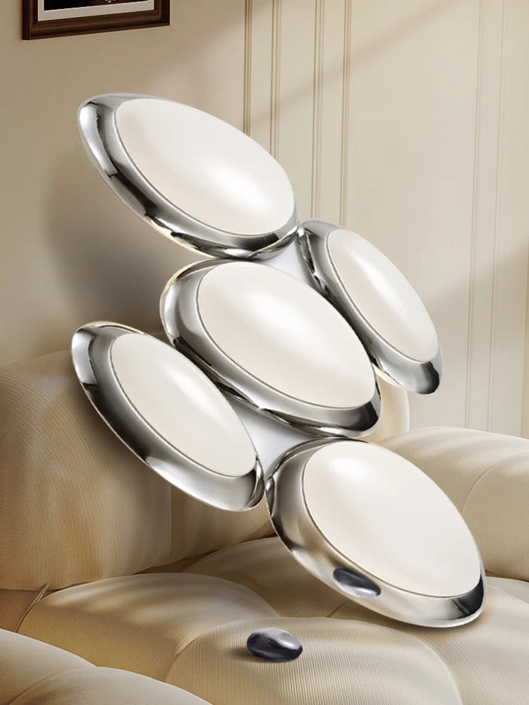 plafonnier led intelligent design moderne forme galets - vue 3 sur 9
