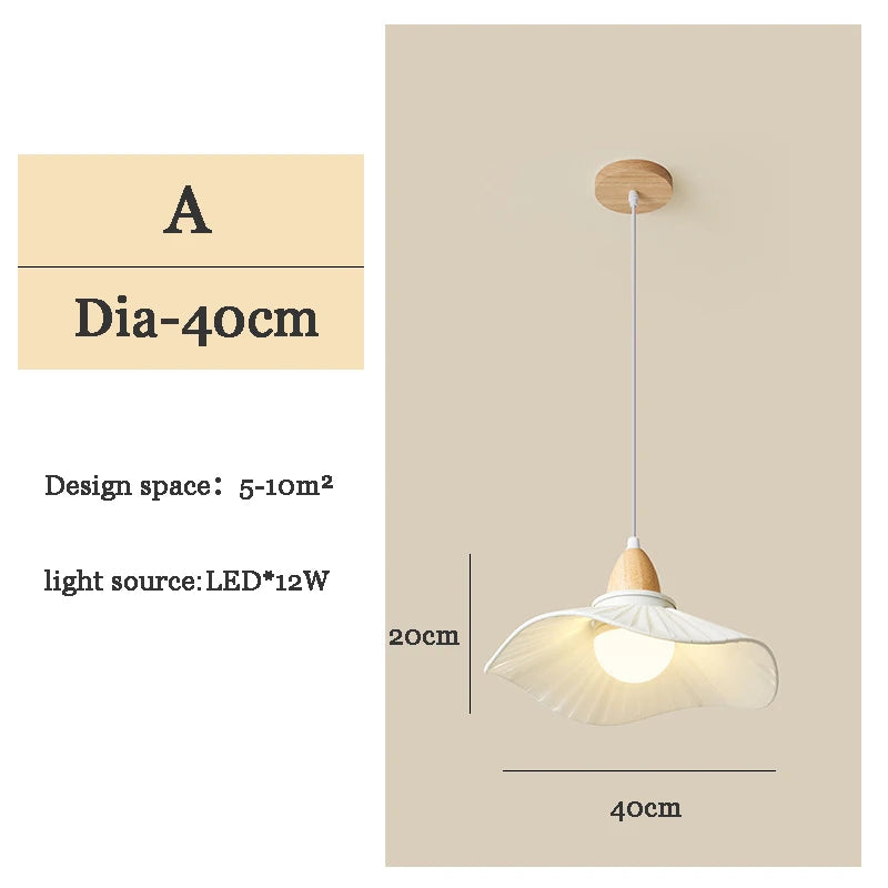 lustre moderne en bois et tissu pour décoration intérieure nordique - vue 11 sur 14