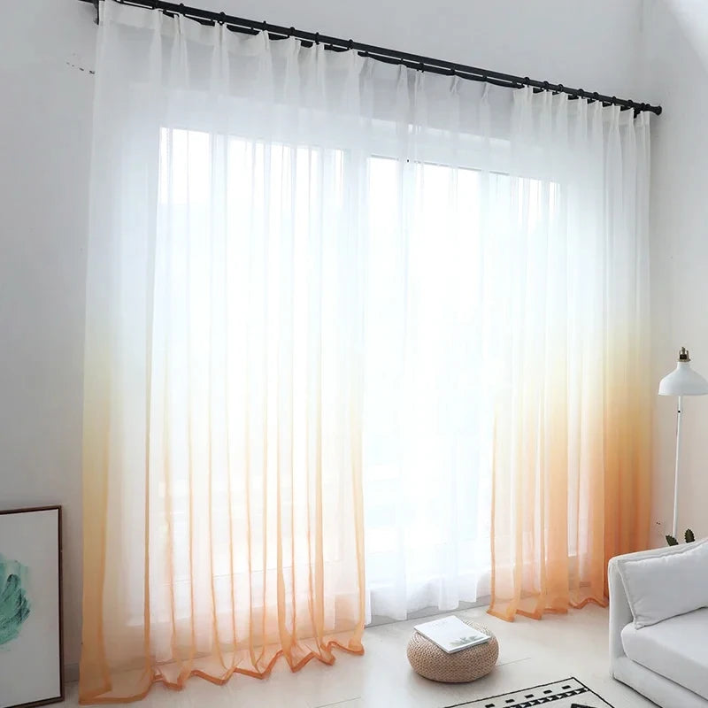 Voilage rideau tulle dégradé moderne salon chambre fenêtre - vue 10 sur 11