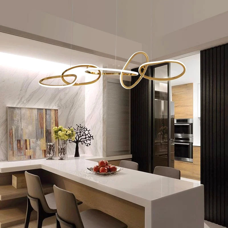 Lustre design moderne LED pour salon éclairage intérieur de salle à manger - vue 6 sur 11