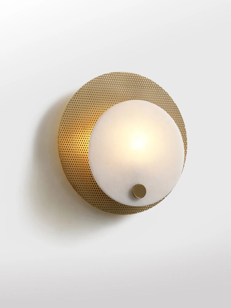 applique minimaliste en marbre et cuivre avec led - vue 1 sur 10