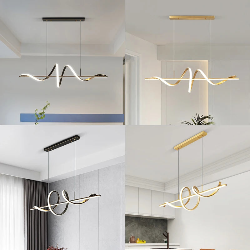 Simple one-style restaurant, study, bar, coffee shop, LED aluminum chandelier, lobby, front desk, home stay hotel, decorative li - vue 4 sur 14