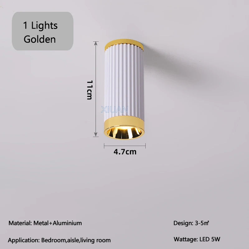 Surface Mount Cloakroom Ceiling Lamps 350 Degree Adjustable LED Spotlight Living Room Aisle Hallway Stair Ceiling Light White - vue 13 sur 14
