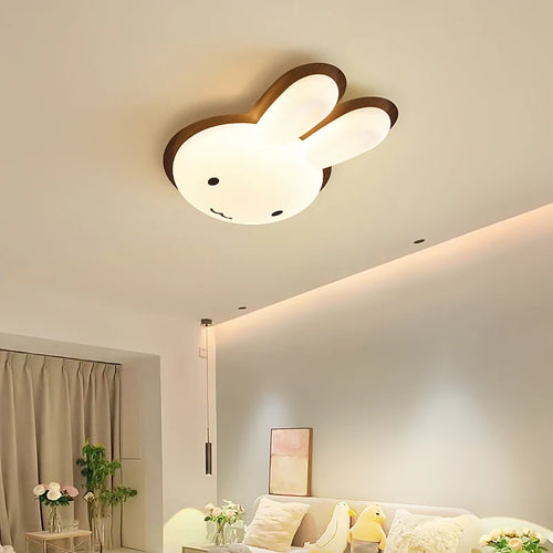 lustre moderne pour enfant avec design lapin en bois - vue 3 sur 12