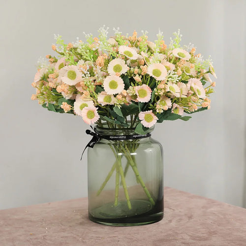 six fleurs artificielles chrysanthème pour décoration de mariage - vue 4 sur 12