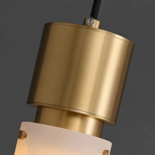 lustre en marbre naturel avec cordon réglable en laiton - vue 6 sur 7