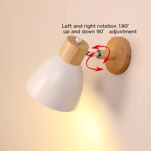 applique murale moderne en bois pour éclairage décoratif nordique - vue 6 sur 8