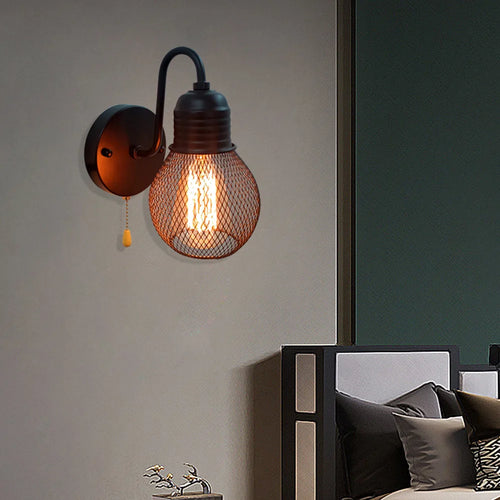 applique murale rétro loft avec interrupteur pour décoration intérieure - vue 5 sur 6