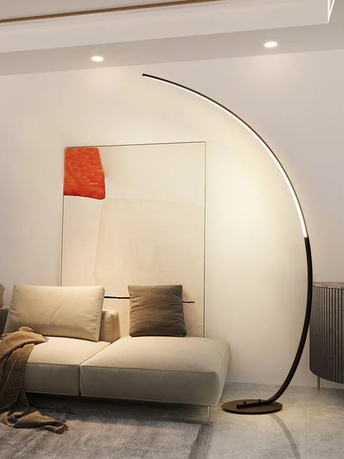 Nordique LED Coin Lumière Arc RVB Lampadaires Noir Blanc C APP À Distance Lampadaires Stand lumière pour Salle À Manger Salon Décor - vue 5 sur 8
