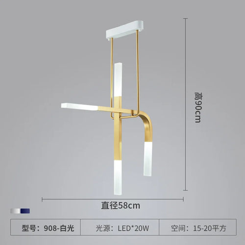lustre led créatif en forme de u pour éclairage moderne - vue 9 sur 10