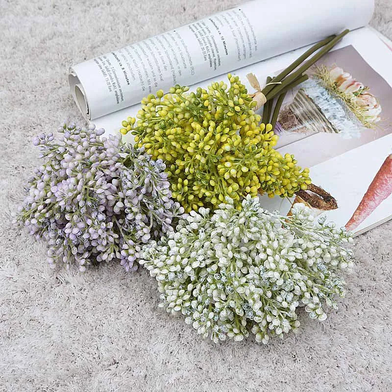 lot de 3 bouquets de riz artificiel pour décoration et arrangement floral - vue 3 sur 12