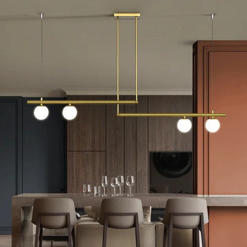 lustre moderne minimaliste suspension linéaire créative pour intérieur - vue 3 sur 15