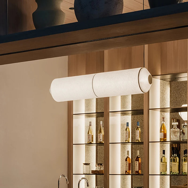 suspension cylindrique en tissu pour décoration intérieure élégante - vue 3 sur 12