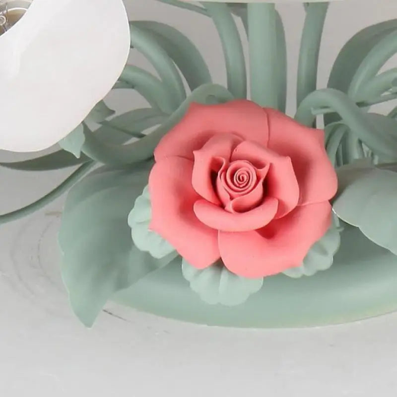 plafonnier en verre rose pour un éclairage romantique et décoratif - vue 6 sur 9