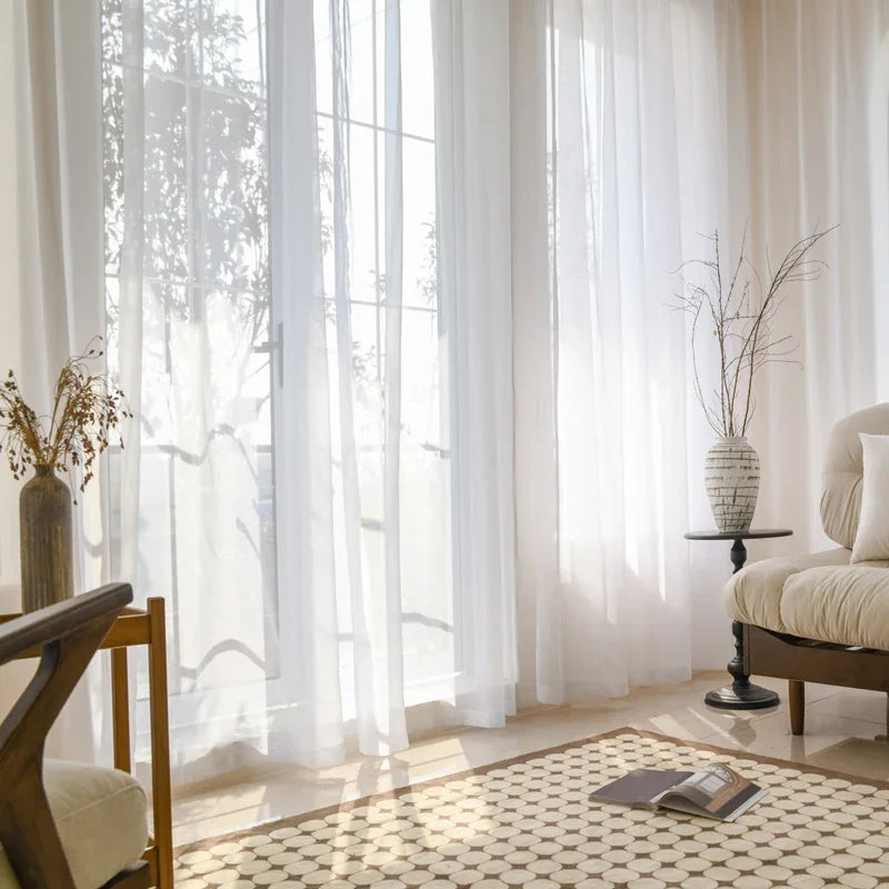 Voilage tulle léger moderne pour salon et chambre - vue 2 sur 6