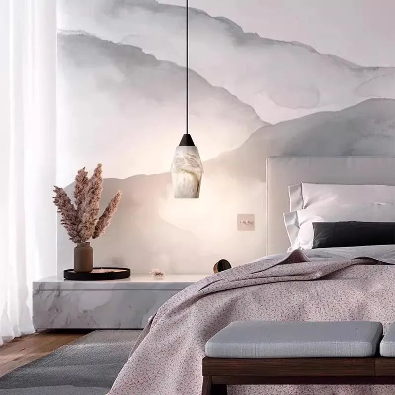 lustre led suspendu collection marbre vintage rétro - vue 2 sur 9
