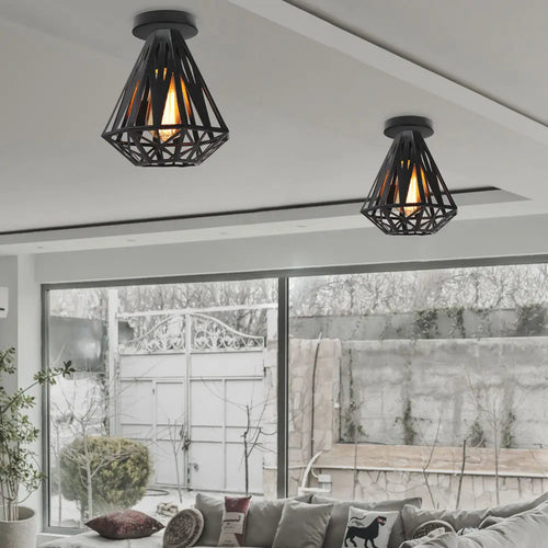 plafonnier vintage rétro industriel pour un éclairage unique - vue 2 sur 10