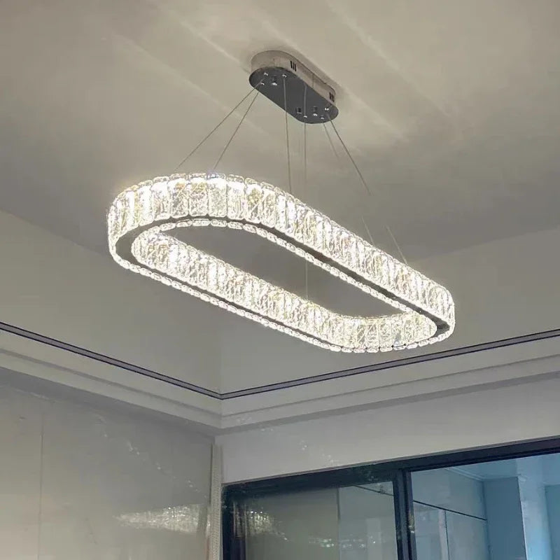 lustre moderne en cristal pour un éclairage élégant - vue 4 sur 12