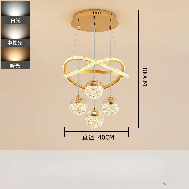 lustre circulaire moderne à intensité variable pour décoration intérieure - vue 9 sur 10