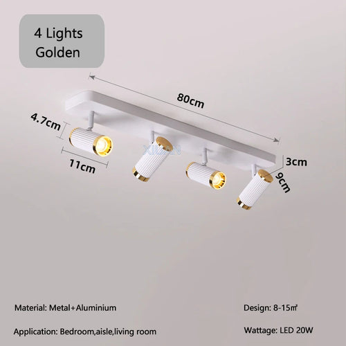 Surface Mount Cloakroom Ceiling Lamps 350 Degree Adjustable LED Spotlight Living Room Aisle Hallway Stair Ceiling Light White - vue 15 sur 14