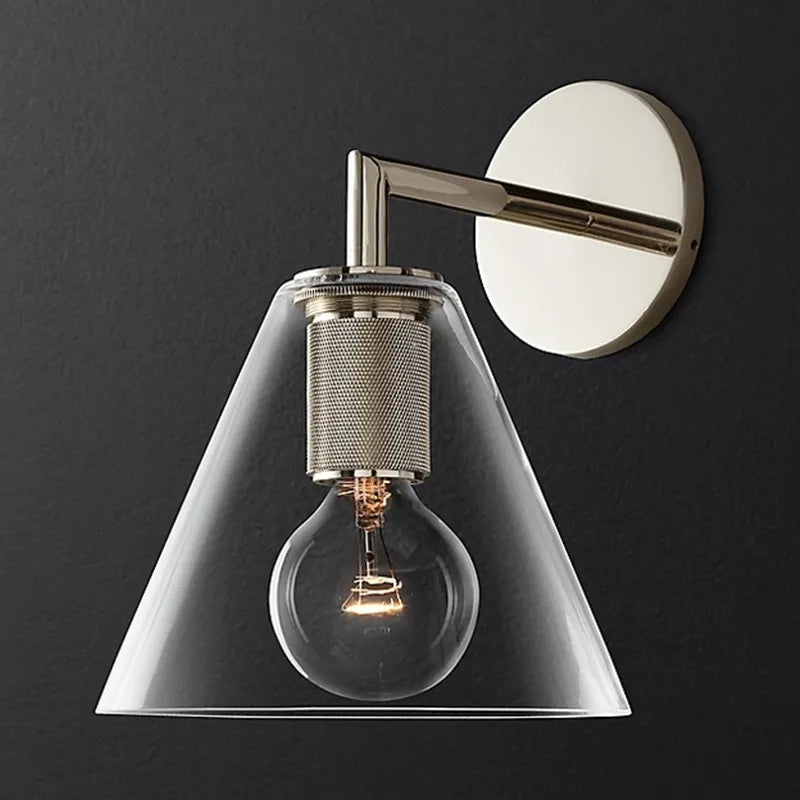 applique murale rétro américaine en verre avec éclairage led - vue 10 sur 18