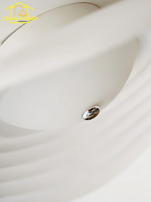 plafonnier led rétro en résine feuille de lotus décoration moderne - vue 5 sur 8