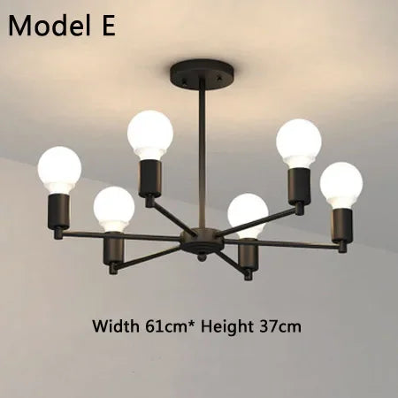 lustre moderne industriel pour décoration intérieure rétro simple - vue 9 sur 11