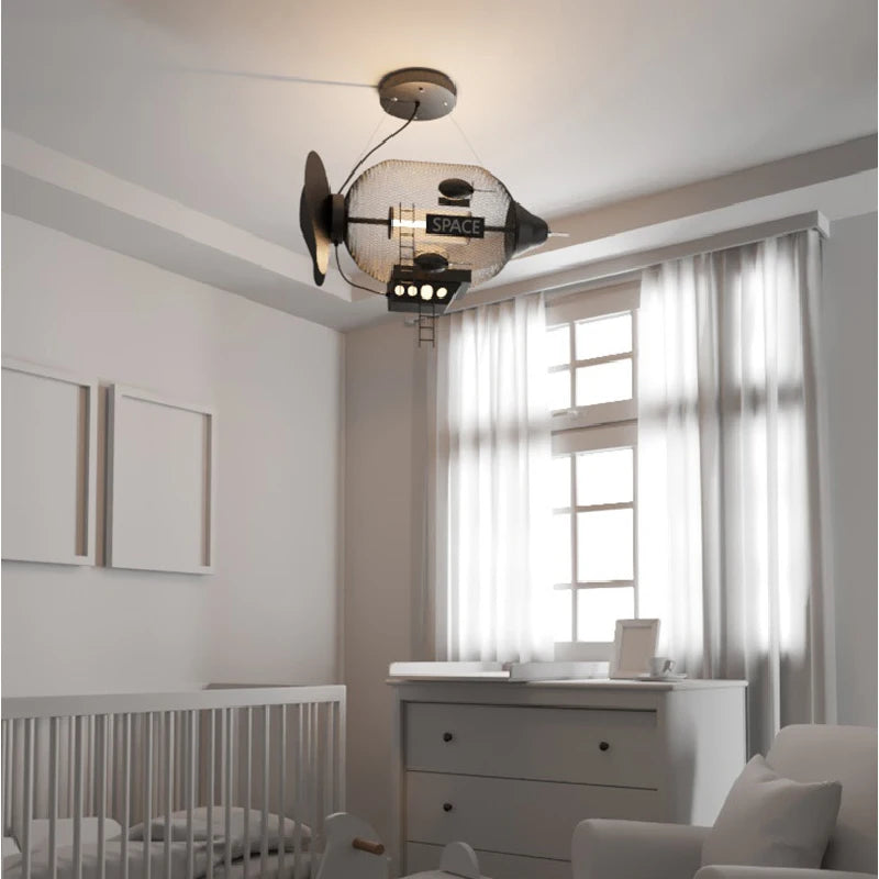lustre vaisseau spatial créatif pour chambre de garçon - vue 4 sur 7