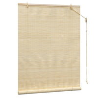 Store enrouleur bambou filtrant ventilation pour fenêtre salon