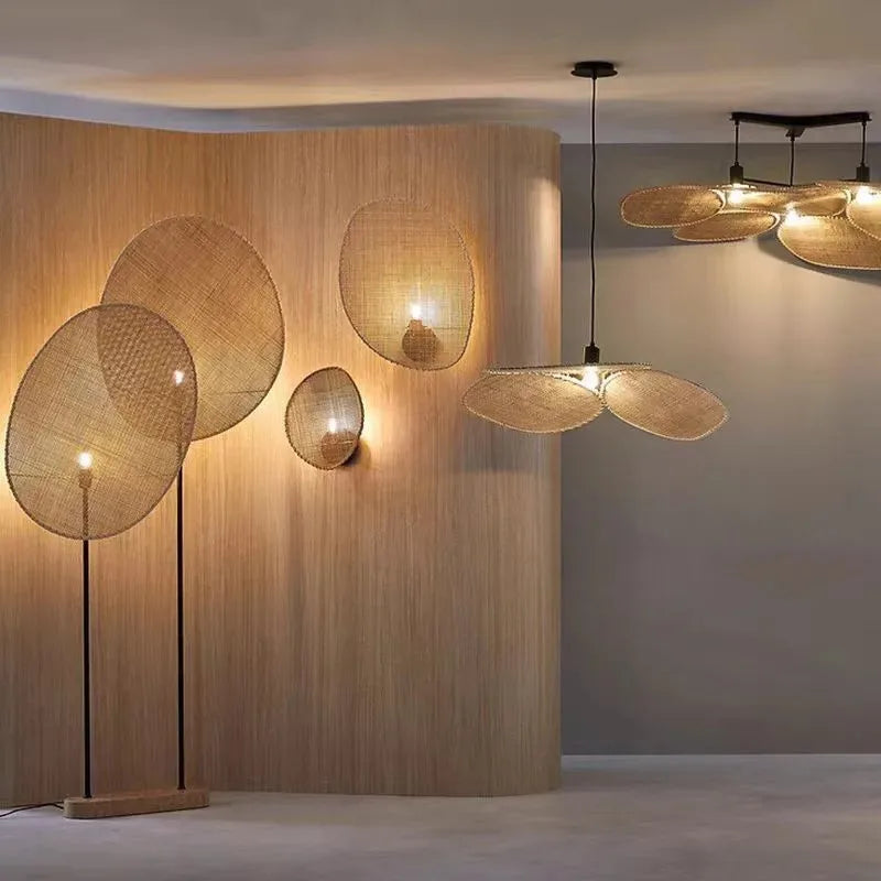 applique murale wabi sabi en rotin tissé pour décoration japonaise - vue 4 sur 15