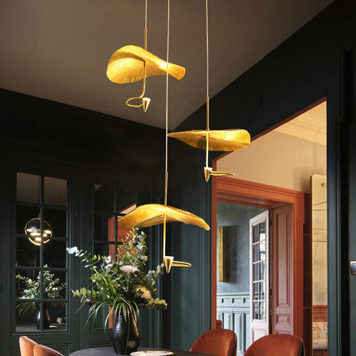 lustre led cuivre moderne pour décoration intérieure élégante - vue 2 sur 10