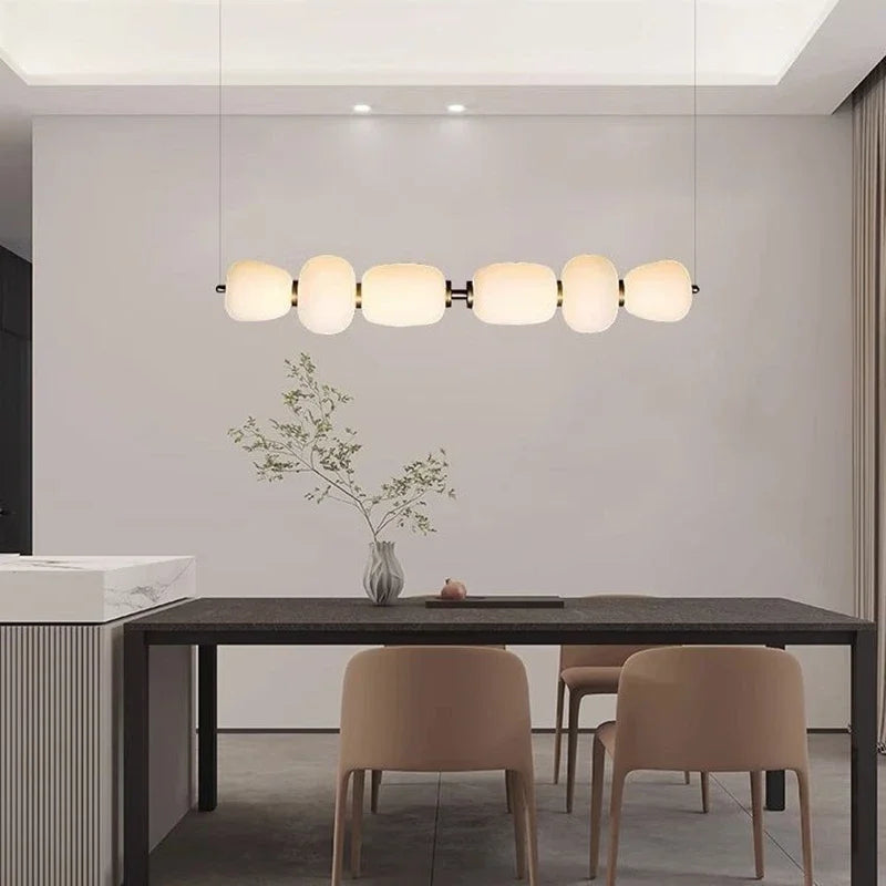 suspension moderne en verre laiteux pour intérieur élégant - vue 3 sur 12