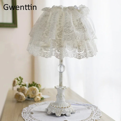 lampes de table en tissu style princesse décoratives à LED - vue 9 sur 8
